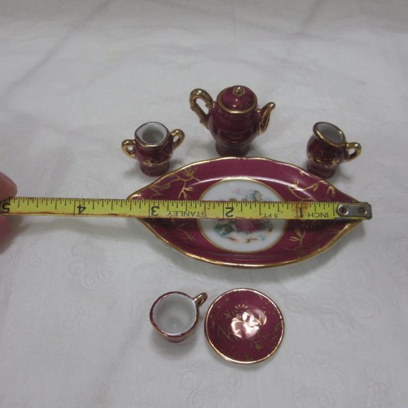 Small ceramic doll's tea coffee set 7 pc. Vintage - Picture 4 of 13